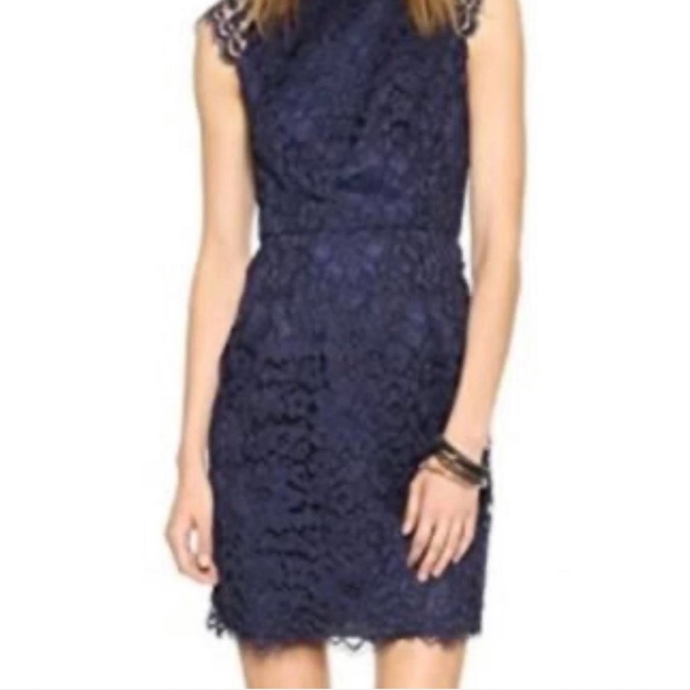 Shoshanna Navy Lace Mini Dress